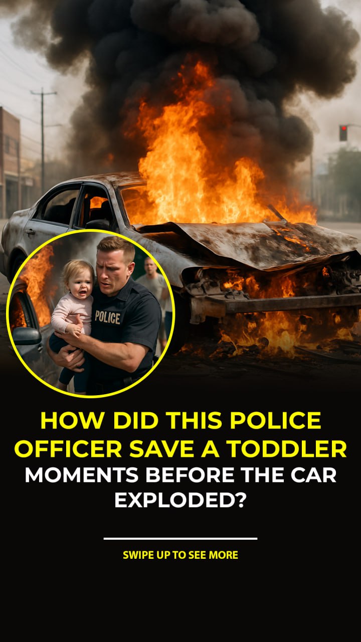 Off-Duty Police Officer Rescues Toddler From Burning Car Seconds Before Explosion