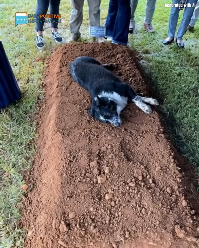 A Heartbreaking Photo Shows A Dog Lays Down In A Fresh Burial Plot. The Reason Had Me In Tears