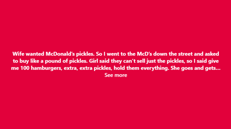 My Pregnant Wife Wanted McDonald’s Pickles — What Happened Next Was Wild
